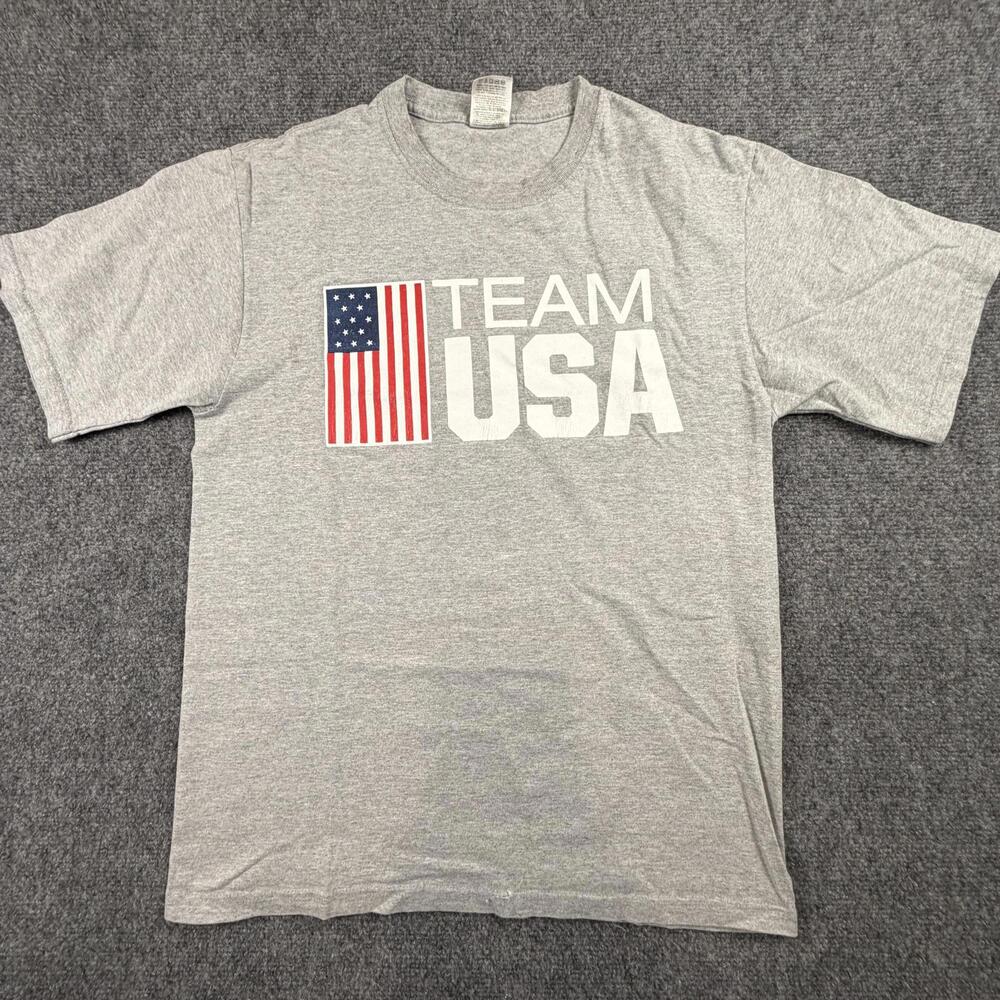 Fruit of the Loom Lofteez Team USA Graphic T-Shirt Mens Medium Gray 1019